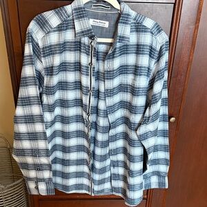 Tommy Bahama Blue and White Flannel Shirt